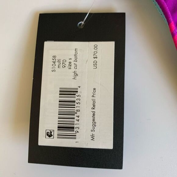 Kate Spade High Cut Bikini Bottom in Multi Color Size S - Picture 10 of 12